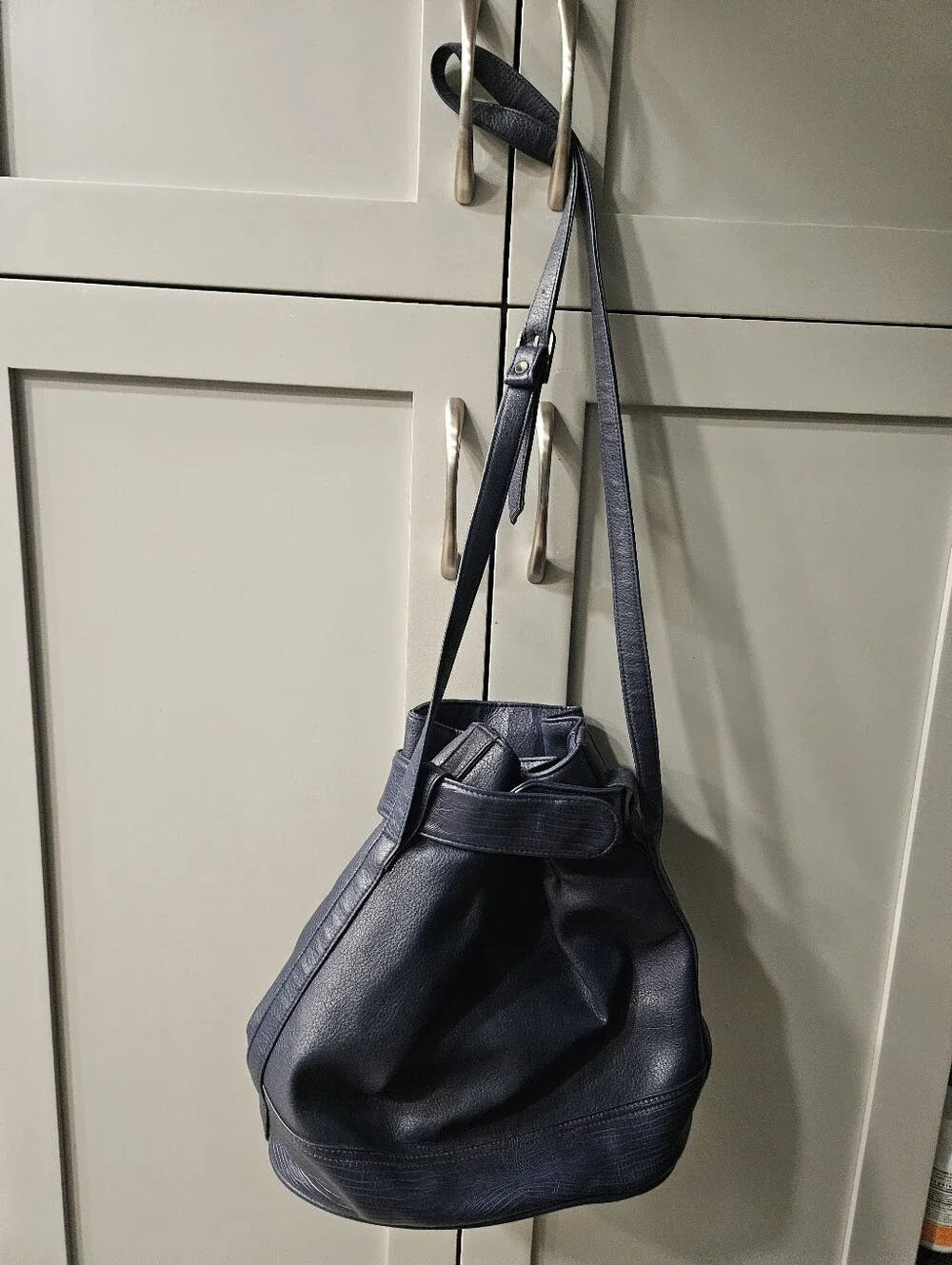 Vintage Anton Blue  Leather Bucket Bag - Women's Handbag